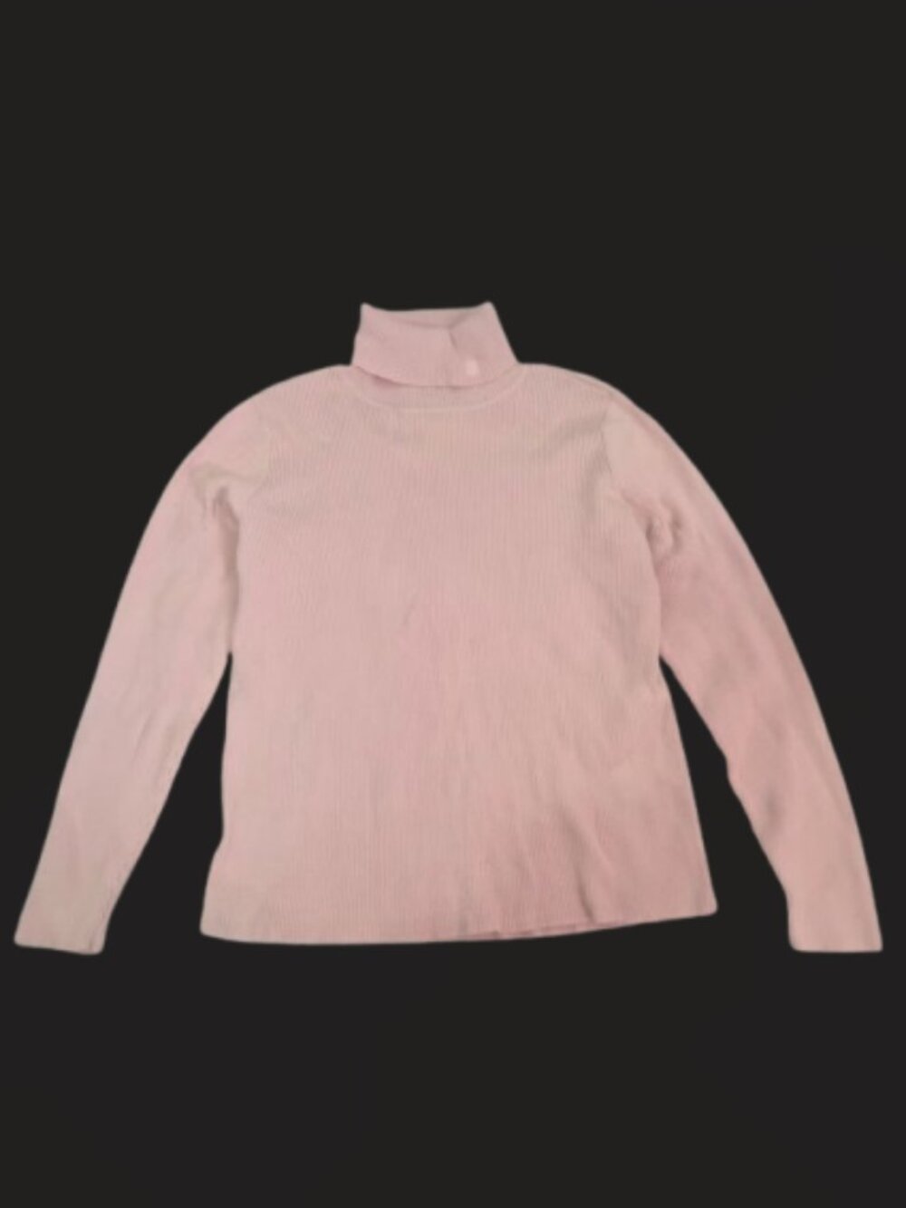Vintage Lauren Ralph Lauren Pink Rib-Knit Turtleneck Sweater